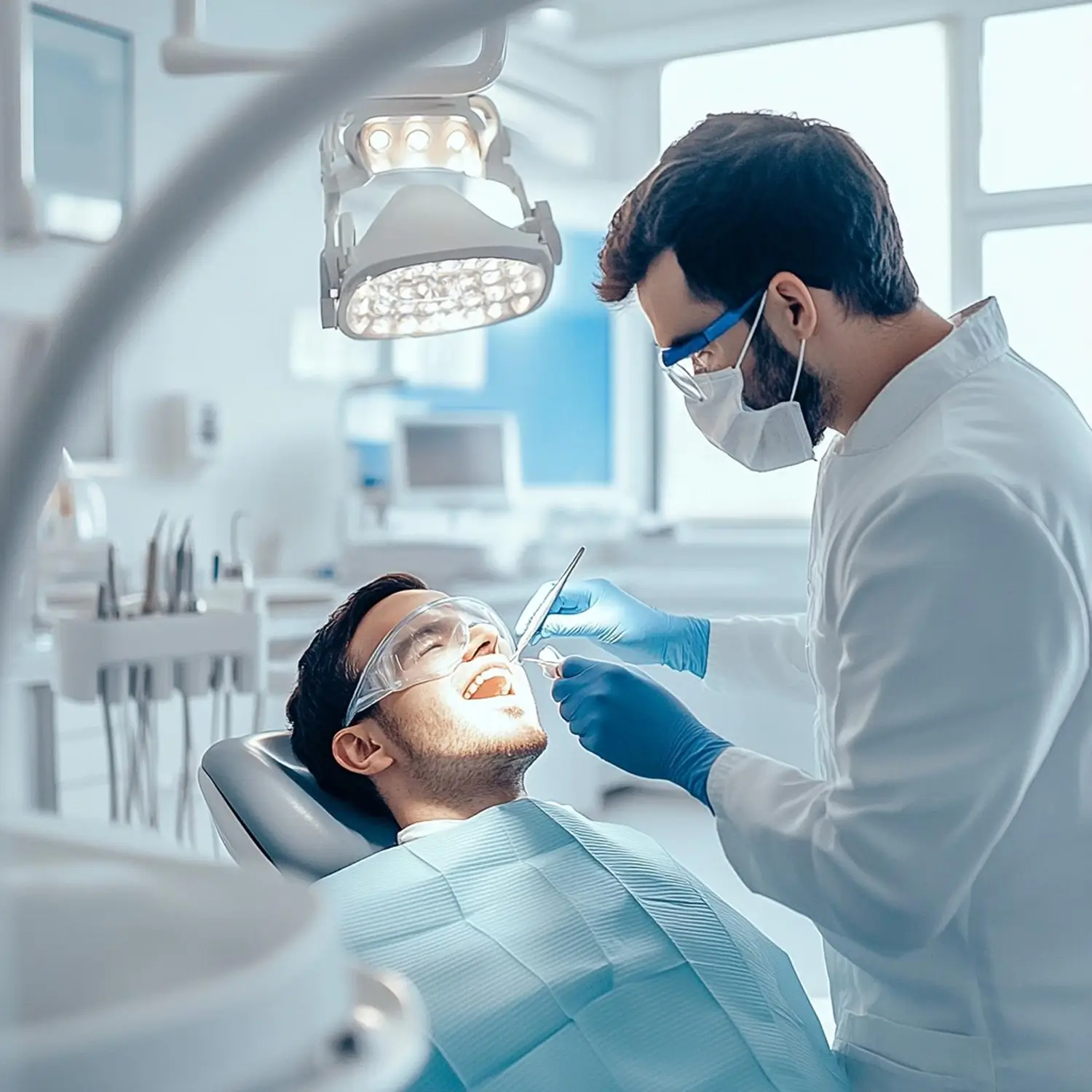 Dentista trabajando